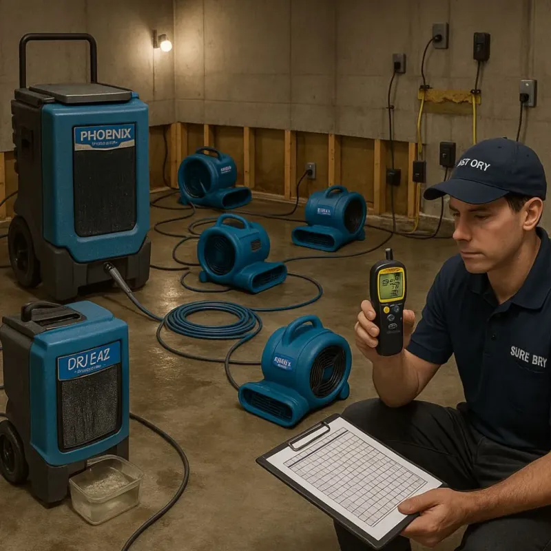 Structural Drying and Dehumidification process in Calipatria, CA